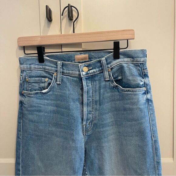 NEW MOTHER The Tomcat Ankle Fray Kitty Corner Jeans Size 29 - Picture 3 of 12